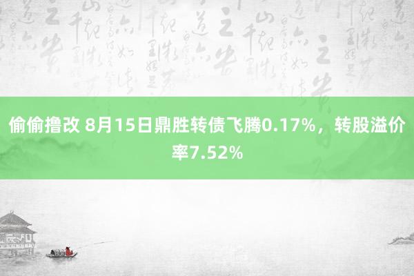 偷偷撸改 8月15日鼎胜转债飞腾0.17%，转股溢价率7.52%