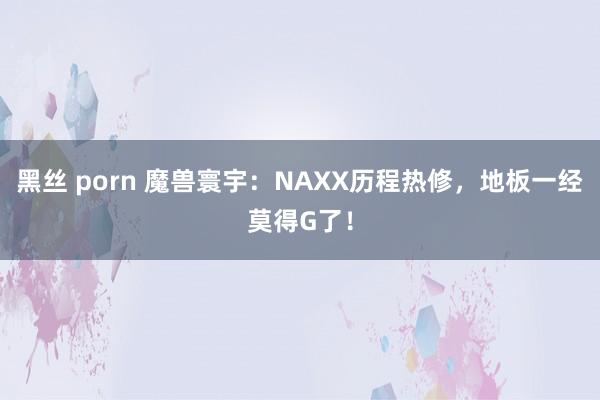 黑丝 porn 魔兽寰宇：NAXX历程热修，地板一经莫得G了！